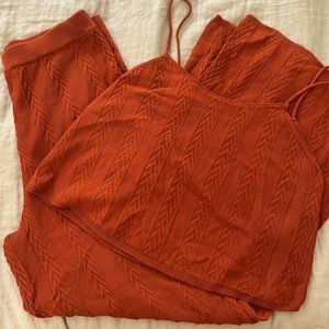 Anthropologie cable knit flare & tank set